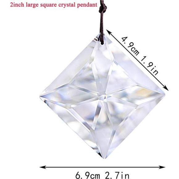50mm Hanging Faceted Crystals Suncatcher Ornament Window Prisms Rainbow Maker - Picture 2 of 7